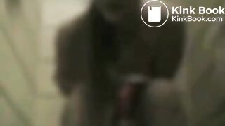 chasity public toilet shits