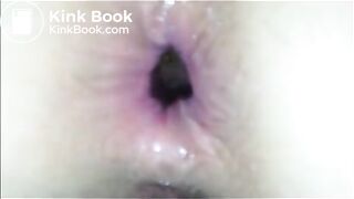 peeing and cumming in her asshole