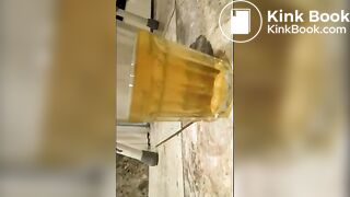 tight blonde shits on toilet seat