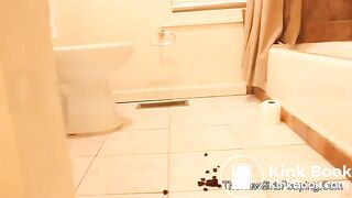 Doggy Style scat in the bathroom