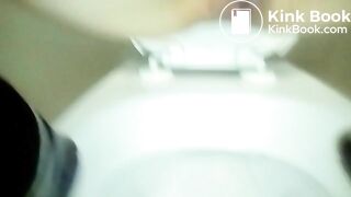 Close up Long Fat Shit in Toilet