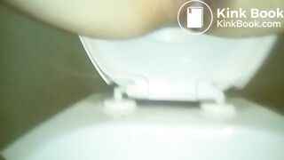 Close up Long Fat Shit in Toilet