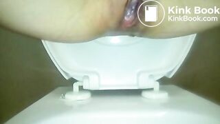 Close up Long Fat Shit in Toilet