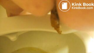 BBW fat girl filed a huge shit in toilet