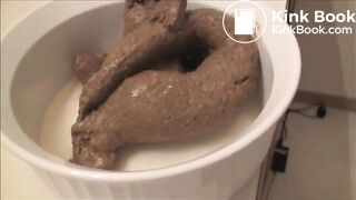 Girl takes a massive shit