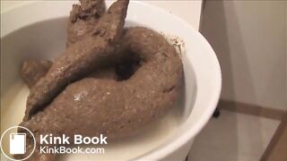 Girl takes a massive shit