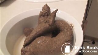 Girl takes a massive shit