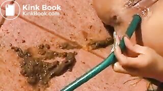 beads, dildo and garden hose enema