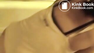Girl on toilet pooping