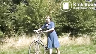 GRANDMOM SHITTING OUTDOORS