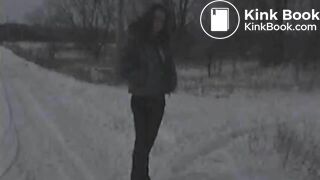 Nina's big poop in the snow