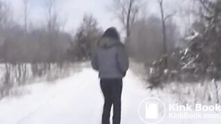 Nina's big poop in the snow