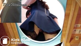 Alina in stockings pooping in mouth toilet slave