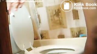 Ebony girl pooping in toilet 3