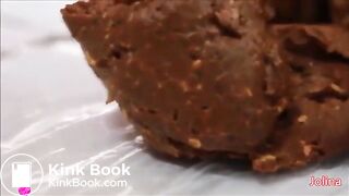 German girl taking a big shit