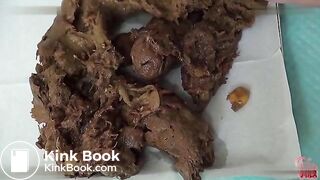 Beautiful Asian release huge amount of filthy poop