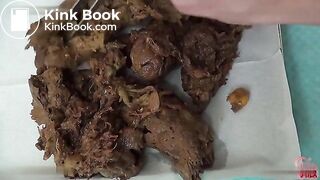 Beautiful Asian release huge amount of filthy poop