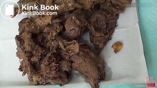 Beautiful Asian release huge amount of filthy poop