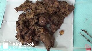 Beautiful Asian release huge amount of filthy poop
