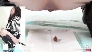 Beautiful Asian release huge amount of filthy poop