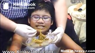 Thai girl smeared and fed