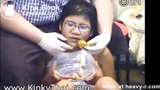 Thai girl smeared and fed