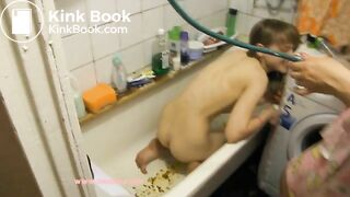 Bathtub enema fun