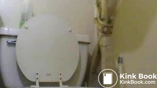 Milf talks aggressive while she shits