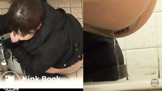 Epic thick turd in men toilet
