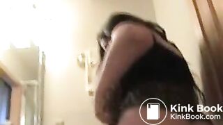 her friend helps her shit and wipe