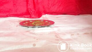 Creamy shit orgasm on the chair