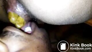 Ebony poo in mouth