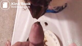 Blindfolded Blonde Eats Shit