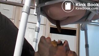 White Mistress Poops In Black Man's Mouth