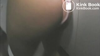 Pretty blonde girl poops