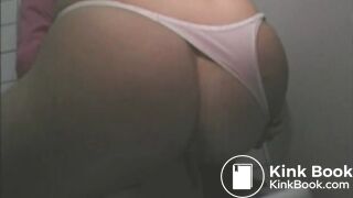 Pretty blonde girl poops