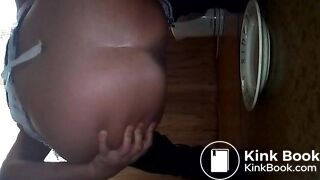 Mistress Pooping for her Slave on a Plate