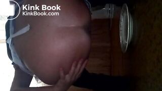 Mistress Pooping for her Slave on a Plate