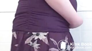 Hot preggo shits her white panties