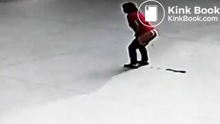 Chinese woman poops in public