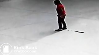 Chinese woman poops in public