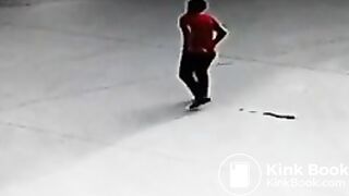 Chinese woman poops in public