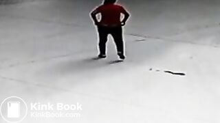 Chinese woman poops in public