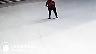 Chinese woman poops in public