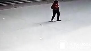 Chinese woman poops in public
