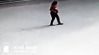 Chinese woman poops in public