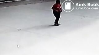 Chinese woman poops in public