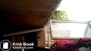 Russian Mistress Shitting on a Balcony, Commenting the Prosess