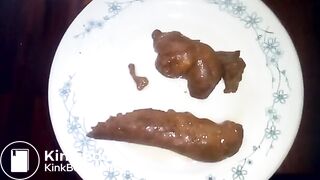 Russian Mistress Shitting on a Balcony, Commenting the Prosess