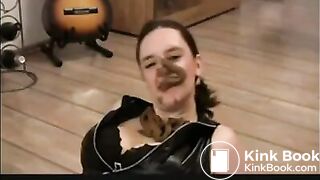 Scat smearing on her face